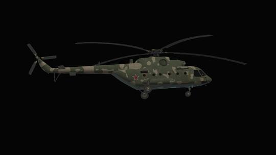 直升机三维立体模型元素展示