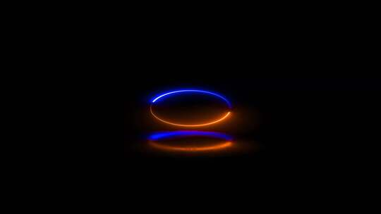 黑色背景上的霓虹灯圆形3D循环阴影