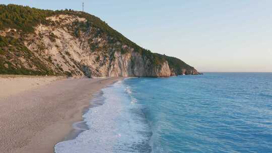 海岸，海滨，天线，海岸线