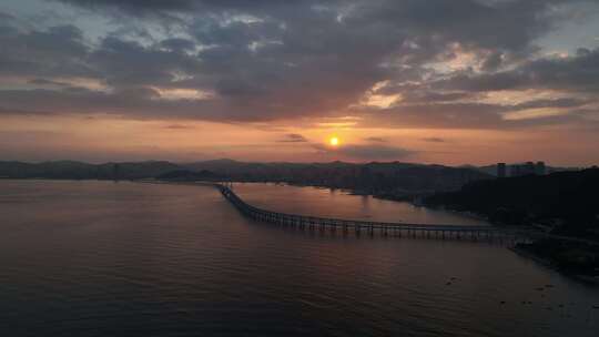 大连星海湾跨海大桥日落