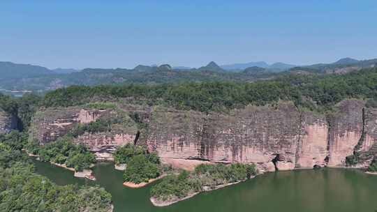 福建泰宁大金湖丹霞地貌大赤壁景区航拍