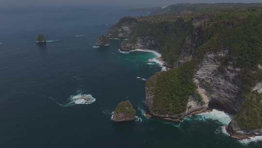 HDR印尼佩妮达岛航拍岛屿海岸线风光