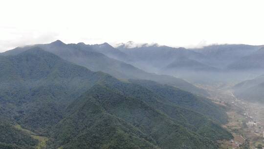 4K航拍四川大凉山云雾高山森林视频素材模板下载