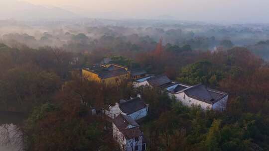 西溪湿地厉杭二公祠航拍