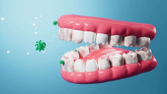 病毒感染牙齿口腔健康动画视频素材模板下载