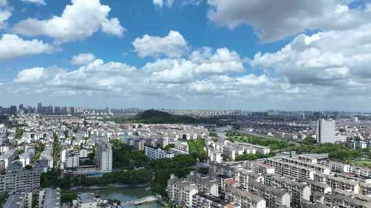 4K航拍昆山城市建筑风光大景