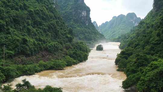 4k航拍广西黑水河（山川 峡谷 洪水）