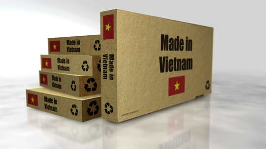 越南制造盒子3d对象