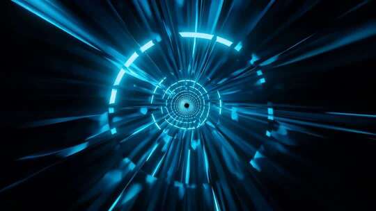 科技感蓝色隧道穿梭素材