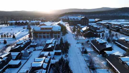 内蒙古敖鲁古雅鄂温克族乡雪景