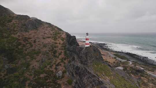 灯塔，灯塔，海岸，新西兰