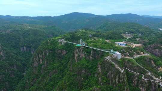 航拍浙江台州市天台山风景区大瀑布琼台景区