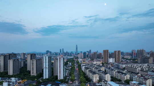 浙江宁波鄞州区航拍延时 宁波中心