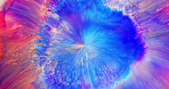 彩色丙烯颜料摄影微观壮观墨水流体爆炸效果