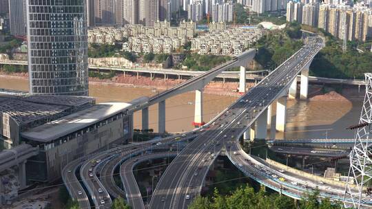 重庆长江嘉华大桥城市风光航拍视频素材模板下载