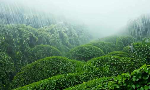 茶 绿茶 春茶 茶园下雨 生长环境 (4)