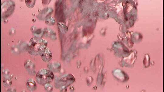 2K高速摄影粉色背景水泡