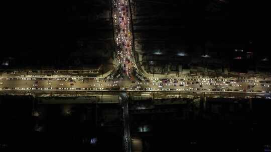 城市航拍楼宇、街道亮化