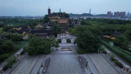 镇江金山公园景区金山寺航拍