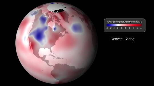 全球可视化动画显示最温暖的月份