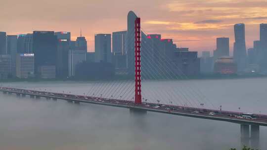 杭州城市云海云风景云海云雾