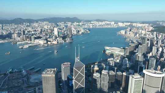 香港维多利亚港航拍香港城市建筑风光风景