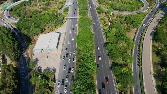 航拍厦门城市道路景观