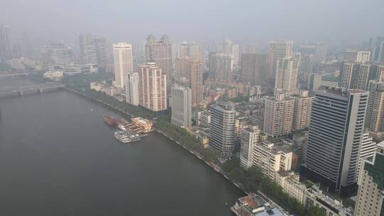 广州珠江老城区航拍