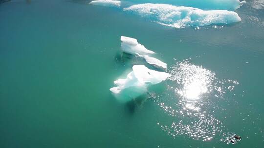 冰川融化航拍北极冰川