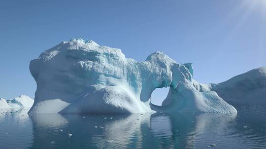 海面巨大冰山航拍视频素材模板下载