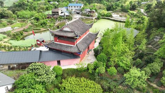 前推航拍乐山五通桥-牟罗寺及周边风景