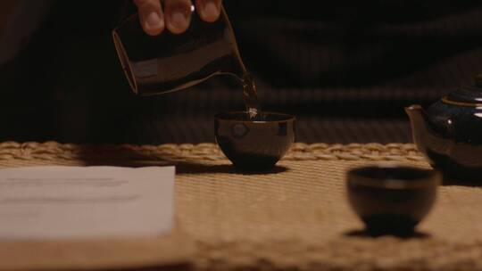 日本人喝茶日式茶艺清茶武士服禅香香炉意境