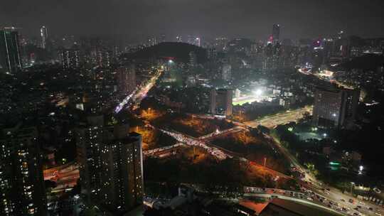 深圳罗湖夜景航拍