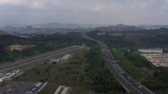 航拍深圳城市道路交通