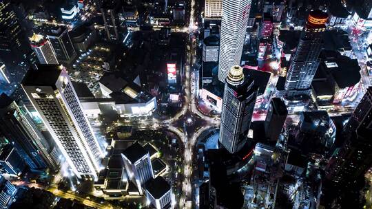 南京新街口夜景延时