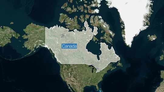 带标签的加拿大地图-广角地图-放大