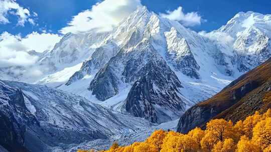 雪山自然风光全景