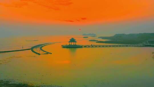 苏州太湖国际会议中心日落航拍12