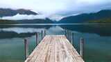 4K湖心桥桥上风景唯美湖泊宁静生活安逸高清在线视频素材下载