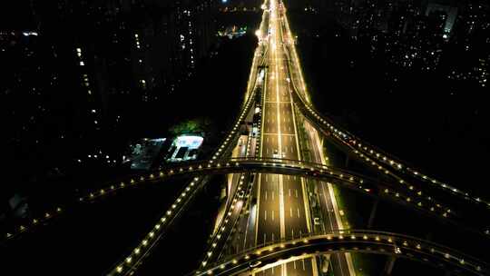 城市立交桥高架桥夜景汽车车流视频素材视频素材模板下载