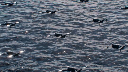 海上无人机群巡航勘测