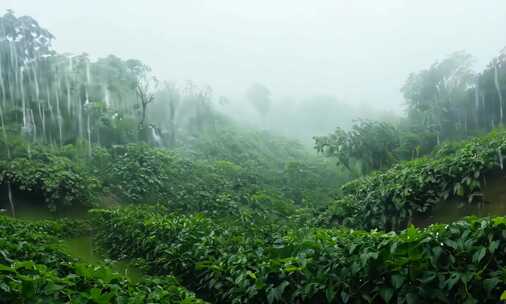 茶 绿茶 春茶 茶园下雨 生长环境 (2)