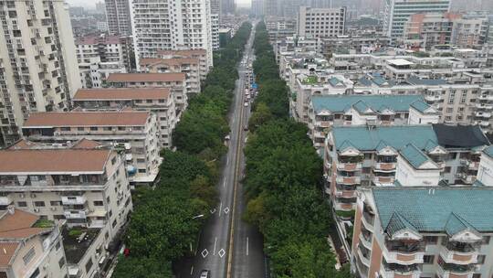 航拍福建漳州城市交通