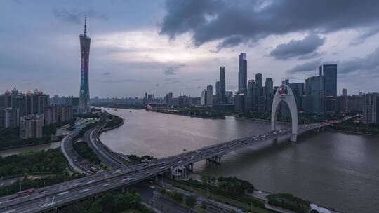 广州珠江新城夜景延时