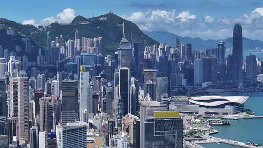 香港维多利亚港航拍