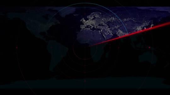 4k世界地图雷达扫描视频素材