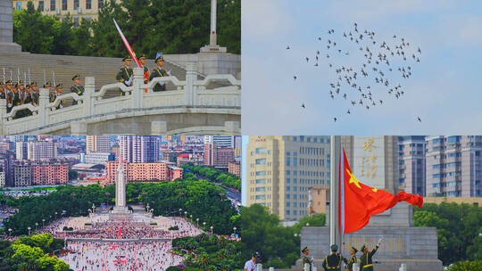 南昌八一广场升旗仪式高清在线视频素材下载