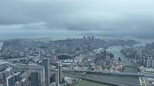 珠海航拍澳门城市建筑风光澳门大景澳门远景