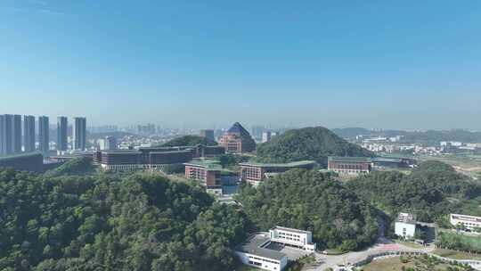 深圳光明区中山大学校区航拍学校建筑风光