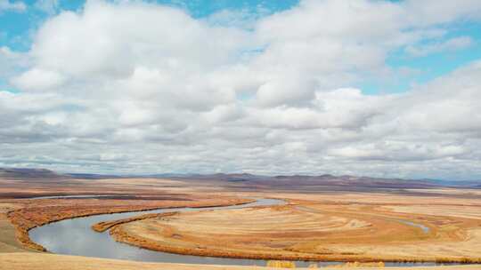 秋天呼伦贝尔中俄边境边防公路卡线沿途风景